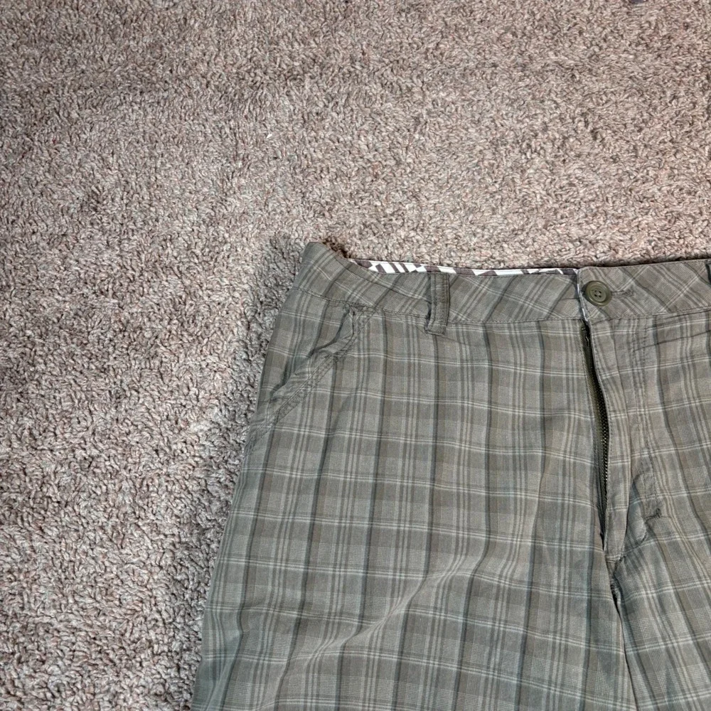 Vintage 90s Ocean Pacific Plaid Chino Shorts Baggy Grunge Skate Olive Size‎ 34